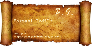 Pozsgai Irén névjegykártya